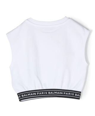 Balmain Crop Sweatshirt Girl BS4A62