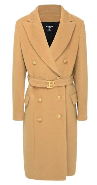 Balmain Double Breasted Coat BT2B10-E0124