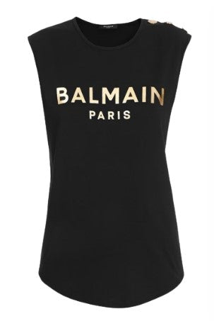 Balmain T-shirt con logo stampato EB005B020