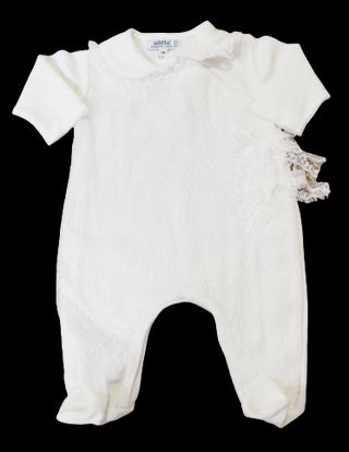 Aletta Baby Romper rmre043 In Glitter Lace