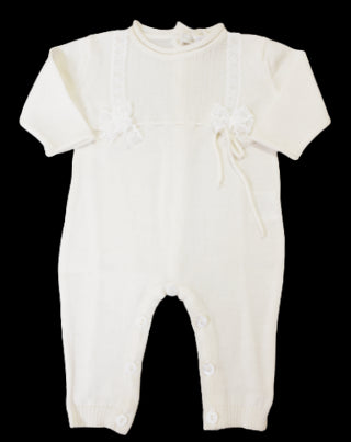 Aletta Onesie With Bow0052 With Buttons Back Newborn