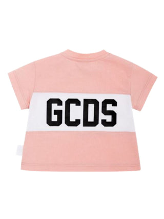 GCDS T-Shirt mit Rundhalsausschnitt und Logo vorne GUM003