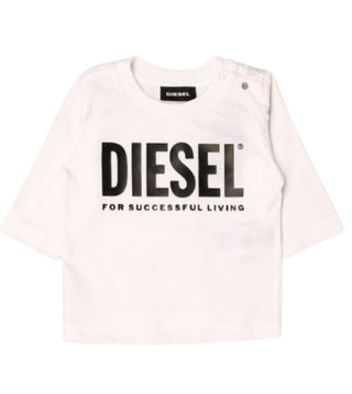 Diesel T-Shirt mit Rundhalsausschnitt und Logo vorne 00K26K