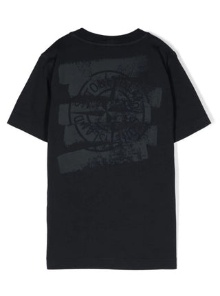 Stone Island T-shirt girocollo con logo frontale 801621079