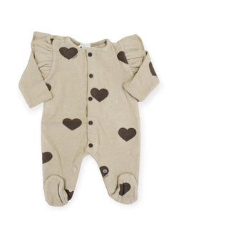 Nanan Baby Romper 22512 With Brown Hearts