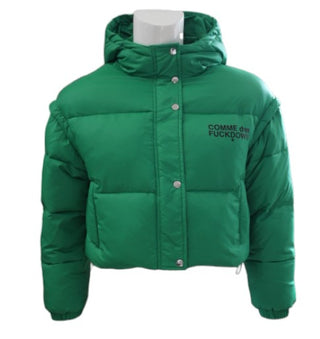 Comme des Fuckdown Cropped Quilted Jacket with Printed Logo CDFD1898