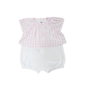 The Owl Checkered Romper to176c3099 Back Buttons