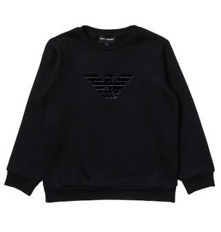 Armani Crewneck Sweatshirt 6K4M93 Flocked Logo für Kinder