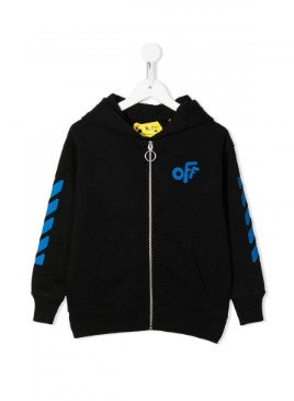 Off-White Felpa con zip e cappuccio OBBE001S22FLE004