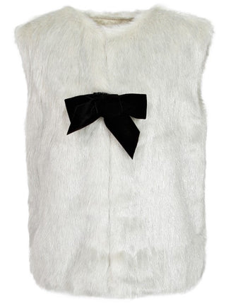 Philosophy Faux Fur Vest with Bow PFGL002