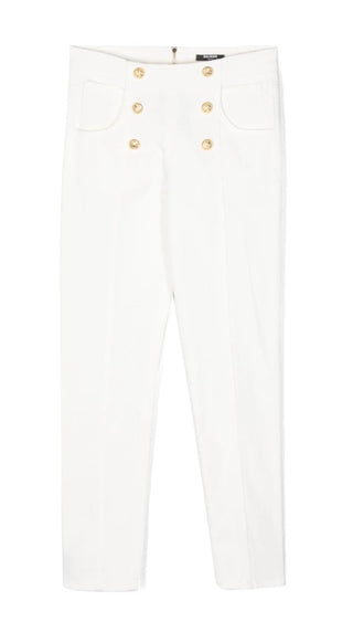 Balmain Logo Button Trousers BT6A70-D0039