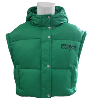 Comme des Fuckdown Cropped Quilted Jacket with Printed Logo CDFD1898