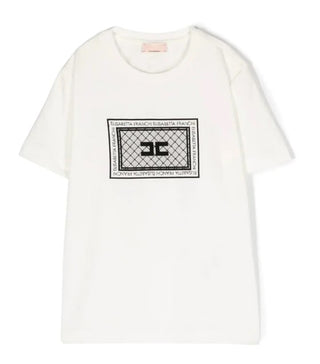 Elisabetta Franchi T-Shirt mit Rundhalsausschnitt und gesticktem Logo EFTS186