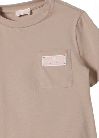 Elisabetta Franchi Crewneck T-shirt with applied logo EFTS209.0