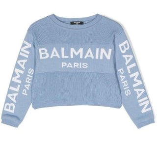 Balmain Cropped Logo Sweater BS9A20