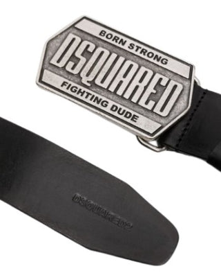 Dsquared2 Leather belt with logo buckle BEM0549