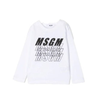 MSGM Crewneck T-shirt with front logo 025063