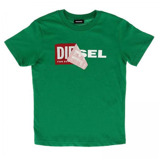 Diesel T-Shirt mit Rundhalsausschnitt und Logo vorne 00K1YH-00YI9