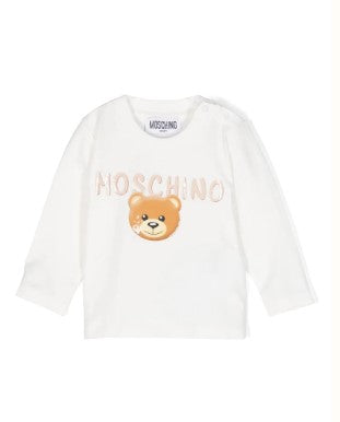 Moschino Crewneck T-shirt with applied logo MRO00E