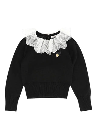 Angel's Face Shirt Meg Lace Collar MEG LACE COLLAR Jumper Black