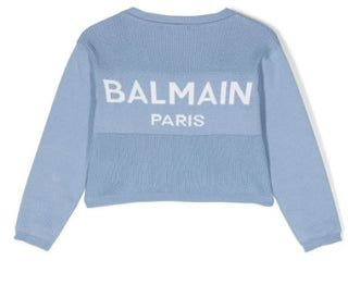 Balmain Cropped Logo Sweater BS9A20