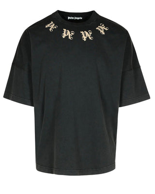 Palm Angels „Statement Monogram“ T-Shirt mit Rundhalsausschnitt PMAA002F24JER0071009