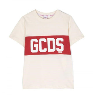 GCDS T-Shirt mit Rundhalsausschnitt und Logo vorne DMM005