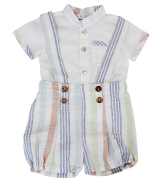 A&amp;J gestreifte Latzhose A&amp;J164 mit Baby-Shirt