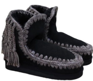 Mou Boots With Fringes fw101063a Eskimo 18 Wool Braids