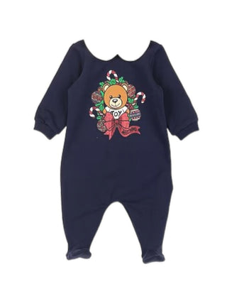 Moschino Teddy Christmas Romper mut03o In Warm Cotton