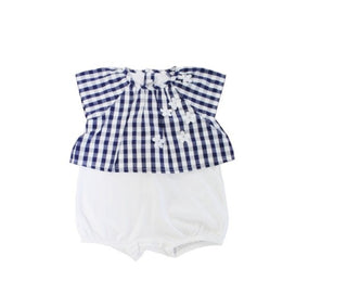 The Owl Checkered Romper to176c3099 Back Buttons