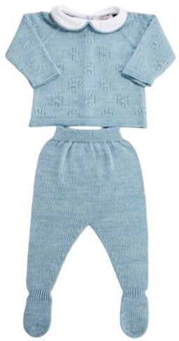 Babydif Two Piece Romper 7841180 With Knot Embroidery