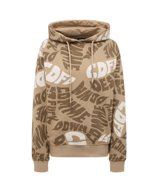 Comme des Fuckdown Kapuzenpullover mit vollflächig aufgedrucktem Logo CDFD1945