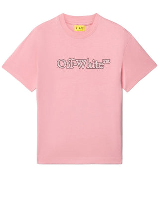 Off-White T-Shirt mit Logo auf der Vorderseite OGAA001F24JER0073083 Rundhalsausschnitt