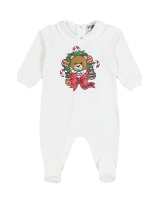 Moschino Teddy Christmas Romper mut03o In Warm Cotton