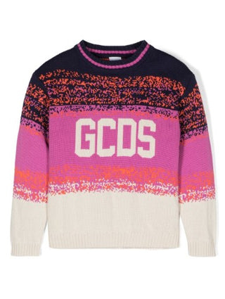 GCDS Pullover mit Rundhalsausschnitt und eingelegtem Logo DNW006