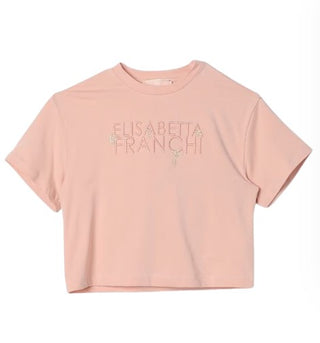 Elisabetta Franchi Crewneck T-shirt with embroidered logo EFTS201.0