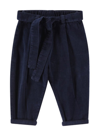 J.o Milano Pantaloni in velluto con cinturino in vita 464X4