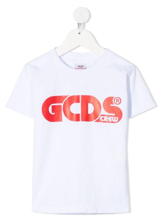 GCDS T-Shirt mit Rundhalsausschnitt und Logo vorne 027599