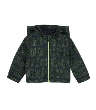 Armani-Monogramm-Jacke 3HHB98-1NDZZ mit Kapuze für Neugeborene