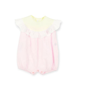 The Owl Romper with ruffles pq027c0053 back buttons