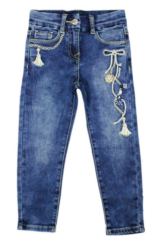 Monnalisa Five-Pocket-Jeans 19A414 mit Kinderdesign