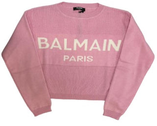 Balmain Cropped Logo Sweater BS9A20