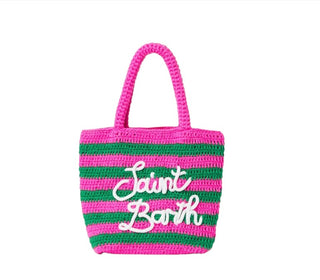 Mc2 Saint Barth Crochet Stripes Bag With Magnetic Clip