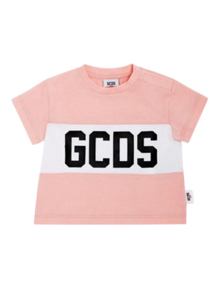 GCDS T-Shirt mit Rundhalsausschnitt und Logo vorne GUM003